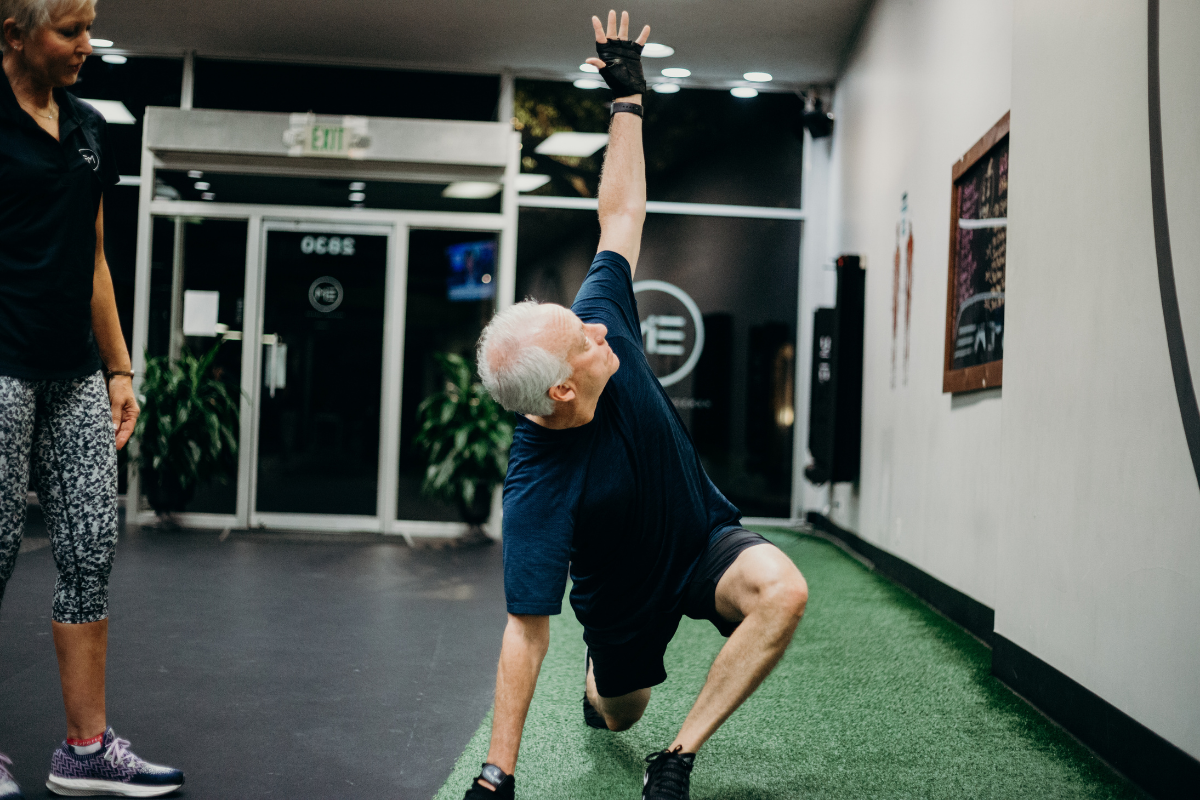 Diabetes Guide EIM personal trainer working with older male